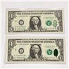 Image 1 : (2) 1969 Error $1 Fed. Reserve Notes