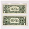 Image 2 : (2) 1969 Error $1 Fed. Reserve Notes