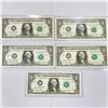 Image 1 : (5) 2000's Consec. $1 Fed. Reserve Notes