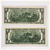 Image 2 : (2) 1976 Consec. $2 Legal Tender Notes