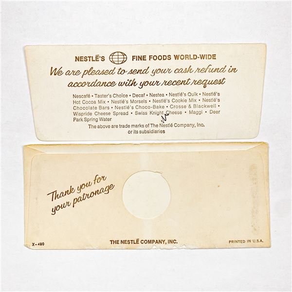 1900'S Nestle's Fine Foods Envelope