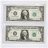 Image 1 : (2) 1988 Consec. $1 Fed Reserve Notes