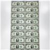 Uncut Sheet Star Note $2 Bills 16 Notes