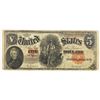 1907 $5 Wood Chopper Legal Tender ABOUT UNC