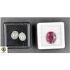 Image 1 : #93-NATURAL AGUAMARINE 4.85CT& RUBY 9.25CT