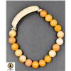 Image 1 : #125-NATURAL YELLOW BROWN  JADE BEAD BRACELET 8MM