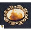 Image 1 : VINTAGE FILIGREE BROOCH WITH LARGE BROWN AGATE