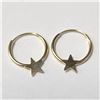 Image 1 : BZ1254-43 14K YELLOW GOLD MINI STAR HOOP EARRINGS