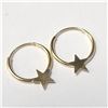 Image 2 : BZ1254-43 14K YELLOW GOLD MINI STAR HOOP EARRINGS