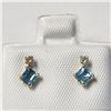 Image 1 : BZ1254-45 10K WHITE GOLD BLUE TOPAZ / DIAMOND