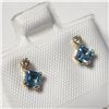Image 2 : BZ1254-45 10K WHITE GOLD BLUE TOPAZ / DIAMOND
