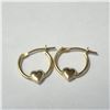 Image 1 : BZ1254-19 14K YELLOW GOLD HEART MINI HOOP EARRINGS