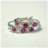 Image 1 : BZ1254-33 SILVER CREATED RUBY EARRINGS