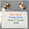 Image 3 : BZ1254-27 10K YELLOW GOLD RUBY (0.6CT) EARRINGS