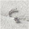 Image 1 : BZ1254-26 14K WHITE GOLD CUBIC ZIRCONIA NOSE PIN