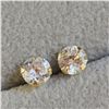 Image 3 : BZ1254-5 14K YELLOW GOLD CUBIC ZIRCONIA EARRINGS