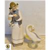 Image 1 : LLADRO GIRL WITH SHEEP & LLADRO SWAN FIGURE