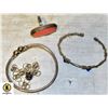 Image 1 : ESTATE VINTAGE 925 SILVER RING & BRACELETS