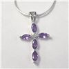 Image 1 : BZ1204-78 SILVER AMETHYST 16" NECKLACE