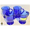 Image 1 : 4 VINTAGE COBALT BLUE ANCHOR HOCKING MUGS