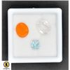 Image 1 : #228-NATURAL BLUE TOPAZ,CARNELIAN,ROSE QUARTZ 9.60