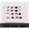 Image 1 : 8 NEW  PAIRS OF COLOR RHINESTONE EARRINGS