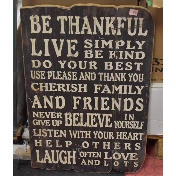 BE THANKFUL SIGN