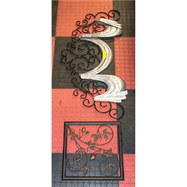 PAIR OF METAL WALL ART