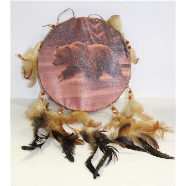 NATIVE HAND MADE BEAR DRUM