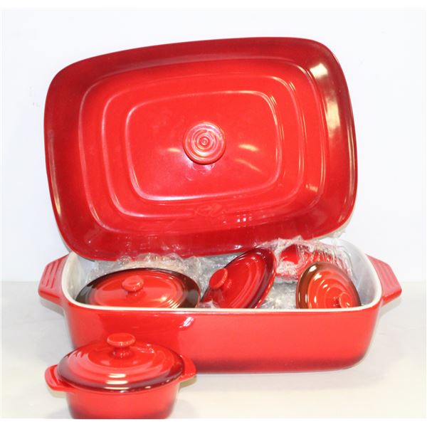 RED POTTERY COOKWARE SET