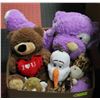 BOX OF STUFFED ANIMALS INCL. NEW