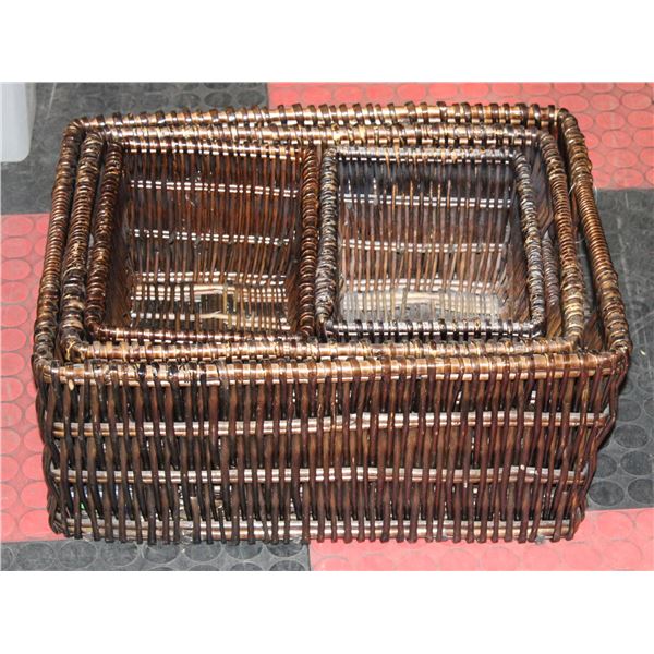 4 PIECE WICKER BASKET SET