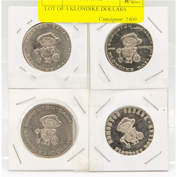 LOT OF 4 KLONDIKE DOLLARS