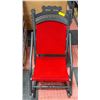 Image 1 : FOLDING ROCKING CHAIR BLACK WITH RED VELVET