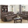 Image 1 : NEW BROWN LEATHER LOOK RECLINING SOFA AND LOVESEAT