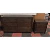 Image 1 : DARK BROWN MATCHING 2 PIECE WOODEN DRESSERS