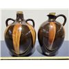 Image 1 : Vintage brown pottery jugs (one handle repaired)