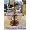 Image 4 : Wood & copper condiment server & Vintage porcelain bowl