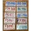Image 1 : License Plates - Saskatchewan 1970, 1971, 1972, 1973, 1974, 1975, 1976 x 10 plates
