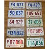 Image 1 : License Plates - Saskatchewan 1970, 1971, 1972, 1974, 1975, 1976 x 10 plates