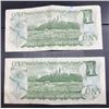 Image 2 : 1973 Canadian One Dollar Bill $1 signed by RW Lawson & G. Bouey x 2