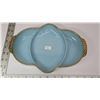 Image 1 : Fire King blue divided relish dish