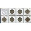 Complete Set of 7 Canadian World War II Silver 50 Cents 1939 – 1945. Coins grade F-12 to VF-20.