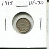 Image 1 : 1918 Canadian Silver 5 Cents. Last Year of World War I. VF-30.