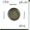 Image 1 : 1910 Canadian Silver 10 Cents. Last year of issue for King Edward VII. VF-20. Nice.