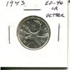 Image 1 : 1943 Canadian Silver 25 Cents. World War II issue. EF-40 or better.