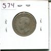 Image 2 : 1948 Canadian Silver 25 Cents. Key Date. F-12.