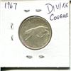 Image 1 : 1967 Diving Cougar Silver 25 Cents. With Rotated Die. AU-50. Scarce.
