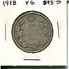 Image 1 : 1918 Canadian Silver 50 Cents. Last year of World War I. VG-8.