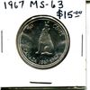 1967 Canadian Silver 50 Cents. MS-63. Nice.
